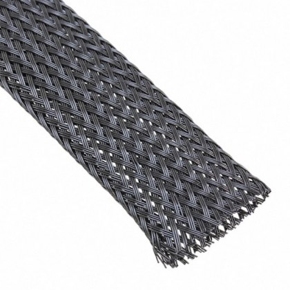 שרוול קלוע PET שחור בקוטר 6 מ"מ לאיגוד כבלים - חבילה של 100 מטר