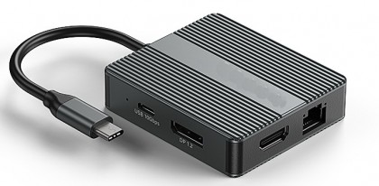 מולטיפורט USB C ל-7 חיבורים HDMI (4K60) + DP (4K60) + RJ45 LAN + 2*USB A 10G + USB C 10G + USB C PD 100W