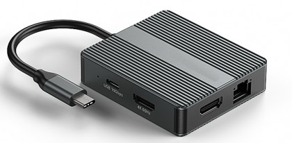 מולטיפורט USB C ל-7 חיבורים HDMI (4K60) x2 + RJ45 LAN + 2*USB A 10G + USB C 10G + USB C PD 100W