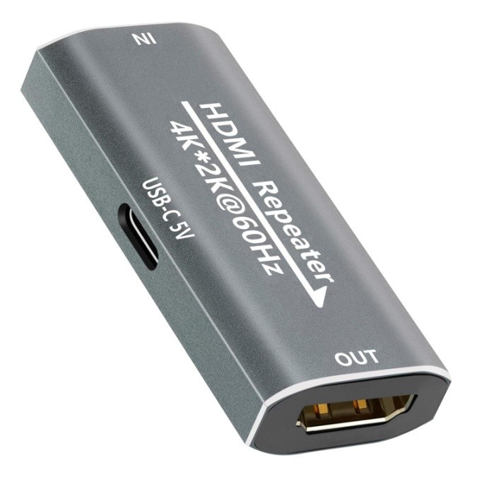מגבר HDMI 2.0 אקטיבי מטר תומך 4K@60HZ 4:4:4 + HDCP2.2 (מתאם HDMI נקבה-נקבה)