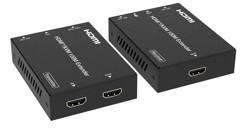 מרחיק KVM / מרחיק HDMI + USB על גבי כבל רשת CAT6 עד 100 מטר + POC + יציאה מקומית + ללא כיווץ