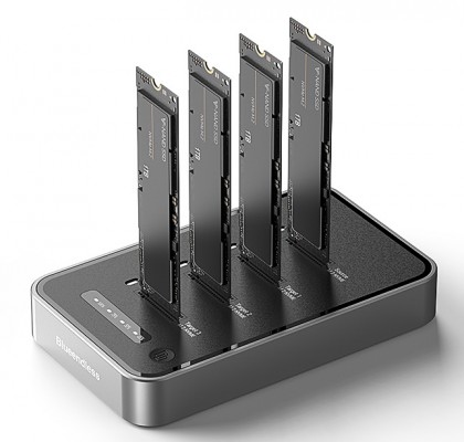 תחנת עגינה ל-4 כונני M.2 NVMe SSD – חיבור USB4 ‏40Gbps עם שכפול עצמאי ל-3 כוננים