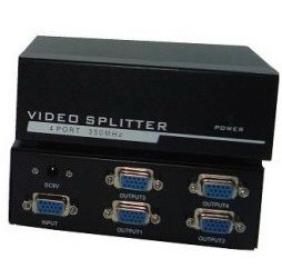 מפצל VGA מוגבר ואיכותי ל-4 מסכים 350MHz
