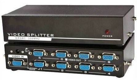 מפצל VGA מוגבר ואיכותי ל-8 מסכים 350MHz