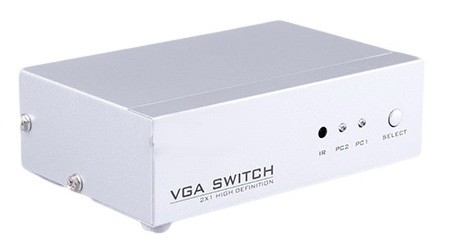 קופסת מיתוג VGA אלקטרונית עם שלט, 2 כניסות ליציאה אחת + אפשרות להחלפה אוטומטית כל 5/10 שניות