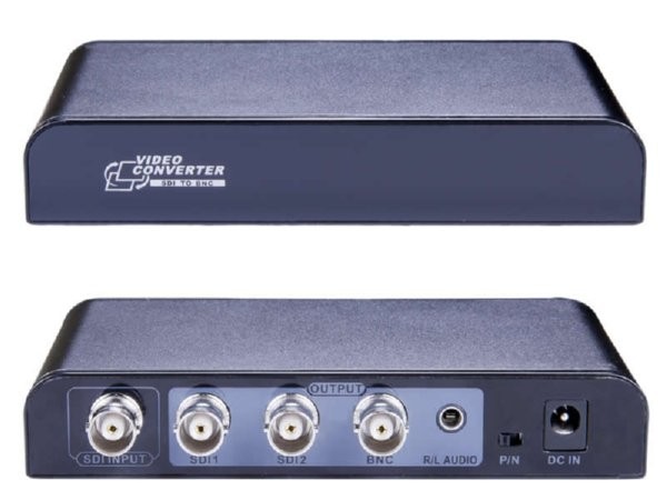 ממיר SDI ל- composite BNC + 2xSDI + PL3.5, תומך SDI, HD-SDI, 3G-SDI