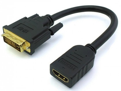 כבל מתאם DVI זכר - HDMI נקבה, 0.15 מטר