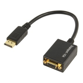 כבל מתאם קצר DISPLAYPORT זכר - VGA נקבה, אקונומי