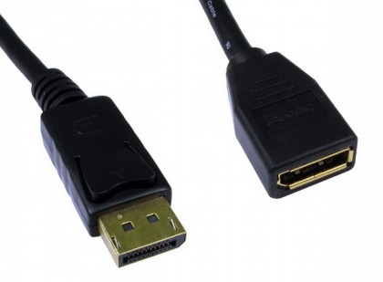 כבל מאריך DISPLAYPORT זכר-נקבה באורך 20 ס"מ (PORT SAVER)