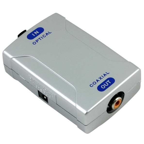 ממיר אודיו דיגיטלי Toslink אופטי ל-RCA קואקס (ממיר בין 2 פורמטי שידור דיגיטליים)