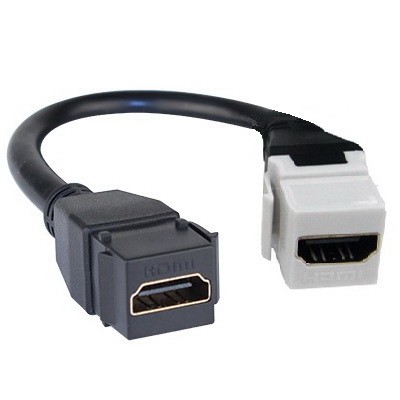 כבל HDMI נקבה - נקבה גמיש לשקע קיסטון, אורך 10 ס"מ