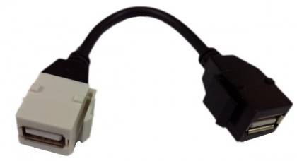 כבל USB 2.0 עם קיסטון נקבה בשני הצדדים