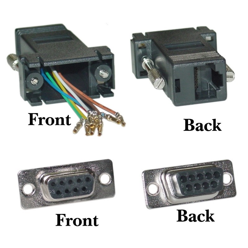 מתאם RJ45 נקבה - DB9 נקבה, לחיווט עצמי