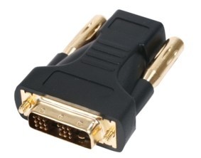 מתאם HDMI נקבה - DVI זכר, מוזהב