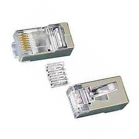 תקע RJ45 CAT6 מסוכך עם אינסרט לסידור הגידים - 10 יחידות