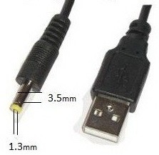 כבל מתח USB זכר ל-DC 3.5/1.35 זכר, אורך 1.8 מטר