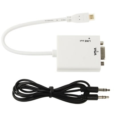 כבל ממיר MICRO HDMI TO VGA + אודיו, תומך עד 1080P