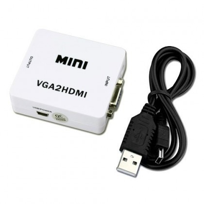 ממיר VGA + אודיו ל-HDMI, הספק כוח מ-USB