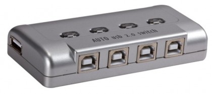קופסת מיתוג USB2.0 אוטומטית, לחיבור מוצר USB אחד ל-4 מחשבים (מתג שיתוף USB)