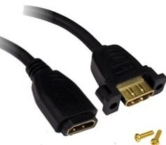 כבל HDMI נקבה - נקבה לפנל באורך 20 ס"מ + ברגים