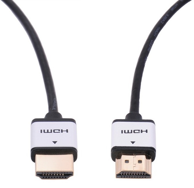 כבל HDMI 2.0 דק בעובי 4.2 מ"מ, באורך 0.5 מטר, עם ראשי מתכת מוזהבים