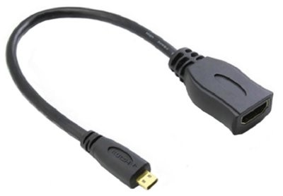 כבל מתאם HDMI נקבה למיקרו HDMI זכר, באורך 15 ס"מ