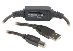כבל USB2.0 מוגבר למדפסת A - B באורך 15 מטר