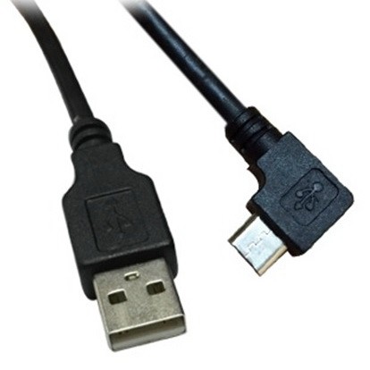 כבל MICRO USB B זוויתי ל-USB איכותי מסוכך באורך 1 מטר