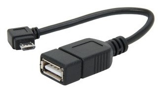 כבל OTG מ-MICRO USB B זכר זוויתי - USB נקבה