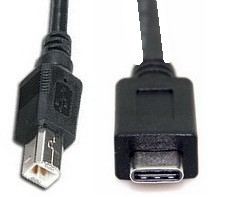 כבל USB תקע C זכר -  2.0 B זכר 1 מטר
