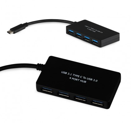 רכזת USB3.0 עם חיבור USB C ל-4 חיבורי USB3.0