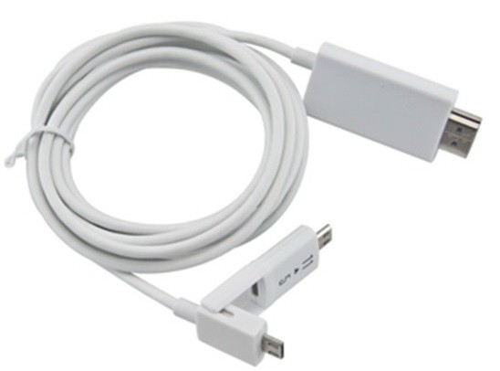 כבל MHL 3.0 אוניברסלי מ-MICRO USB ל-HDMI זכר, אורך 2 מטר (תואם גירסאות 5 פין ו-11 פין), מתאים ל-NOTE4 ועוד