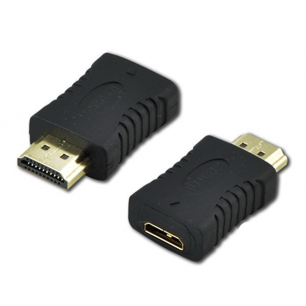 מתאם HDMI זכר - מיני HDMI נקבה, מוזהב