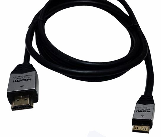 כבל HDMI - mini HDMI בתקן 2.0 מוזהב עם ראשי מתכת, 0.5 מטר
