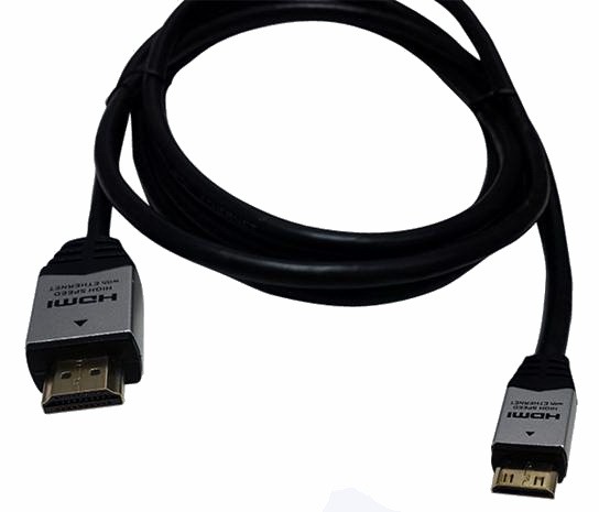 כבל HDMI - mini HDMI בתקן 2.0 מוזהב עם ראשי מתכת, 2 מטר