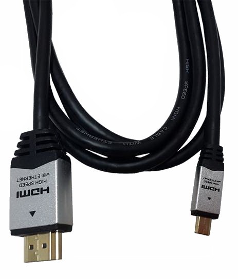 כבל HDMI - micro HDMI בתקן 2.0 מוזהב עם ראשי מתכת, 2 מטר