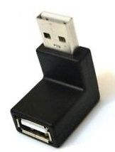 מתאם USB2.0 זוויתי זכר - נקבה ב-90 מעלות