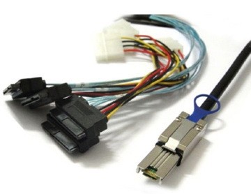 כבל MINI SAS 26P (SFF-8088) - 4xSAS 29PIN+4xPOWER (SFF-8482) 2M