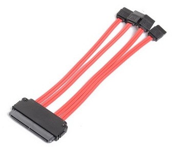 כבל SAS 32P (SFF-8484) - 4xSATA 7P + 1x8P POWER 1M